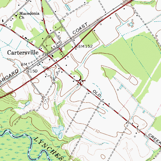 Topographic Map of Cartersville Baptist Church, SC