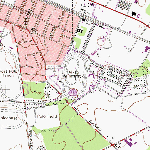 Topographic Map of Aiken Mile Track, SC
