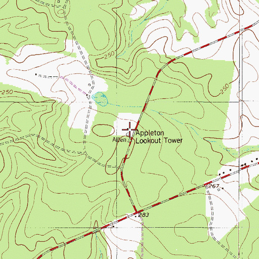 Topographic Map of Appleton Lookout Tower, SC
