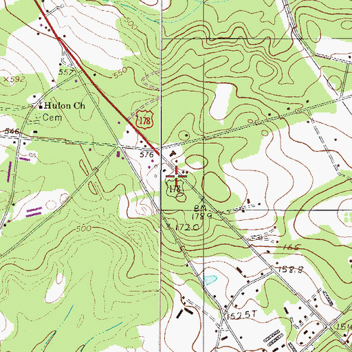 Topographic Map of Batesburg-Leesville Country Club, SC