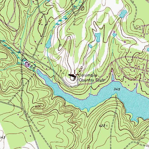 Topographic Map of Columbia Country Club, SC
