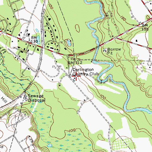 Topographic Map of Darlington Country Club, SC