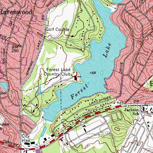 Topographic Map of Forest Lake Country Club, SC