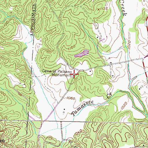 Topographic Map of General Pickens Monument, SC