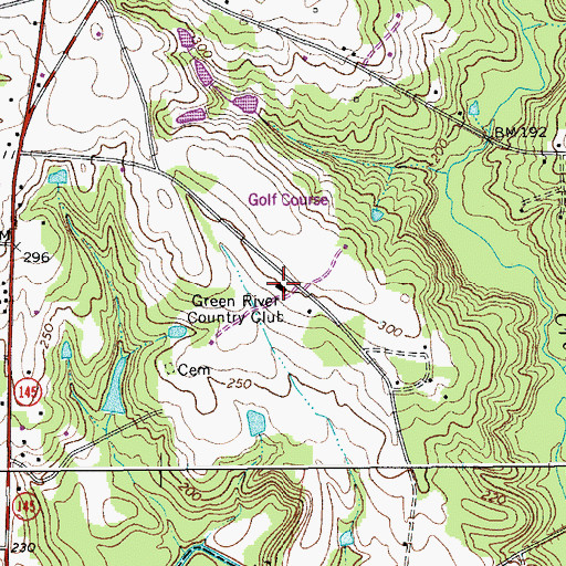 Topographic Map of Green River Country Club, SC