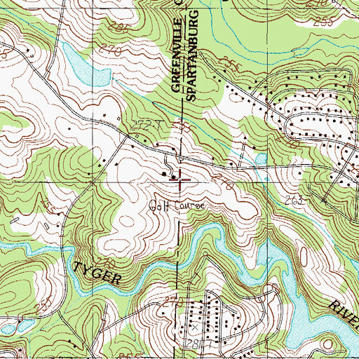 Topographic Map of Greer Country Club, SC