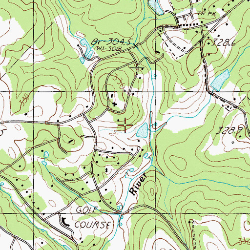 Topographic Map of Holly Ridge Golf Course, SC