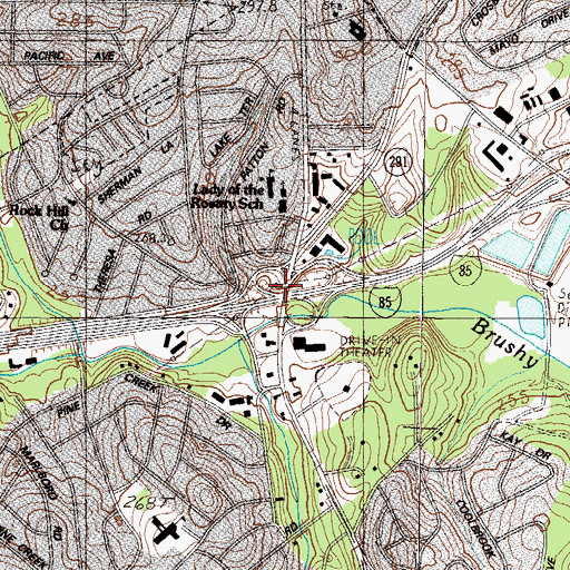 Topographic Map of Interchange 45, SC
