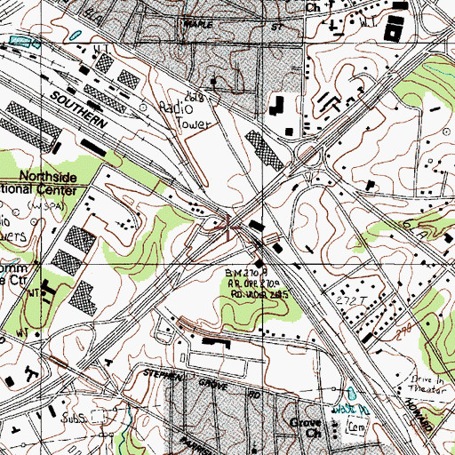 Topographic Map of Interchange 72, SC