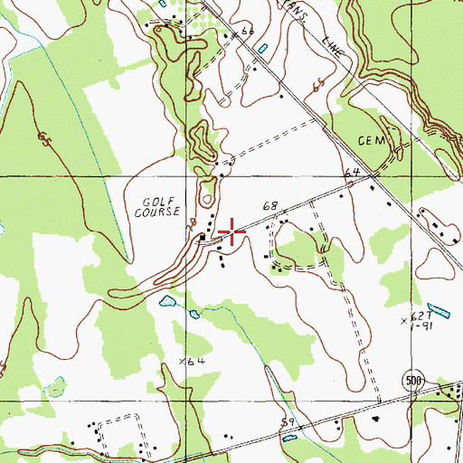 Topographic Map of Kingstree Golf Course, SC