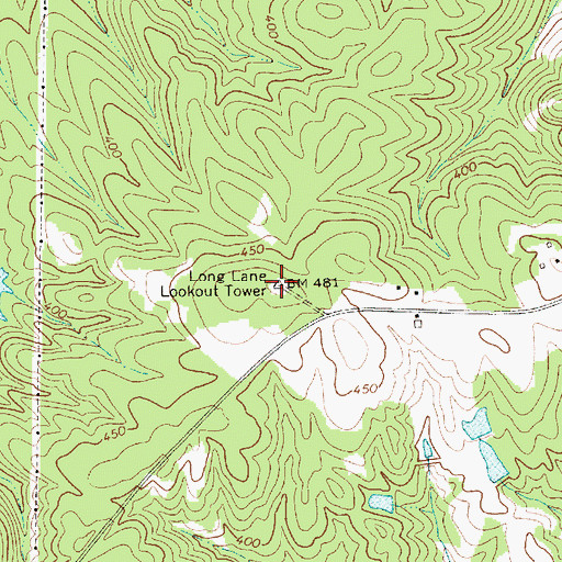 Topographic Map of Long Lane Lookout Tower, SC