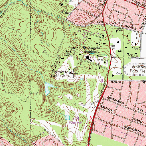 Topographic Map of Palmetto Golf Club, SC
