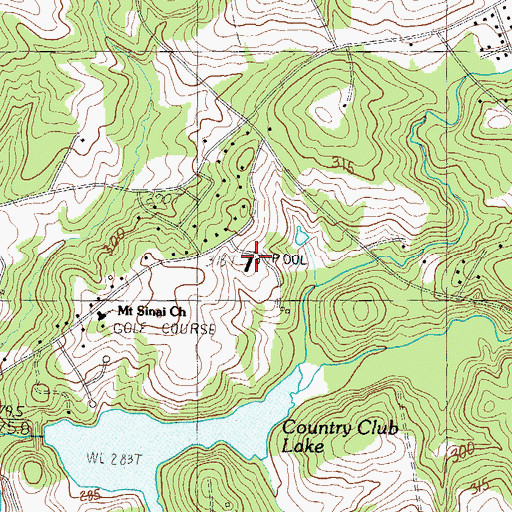 Topographic Map of Pickens County Country Club, SC