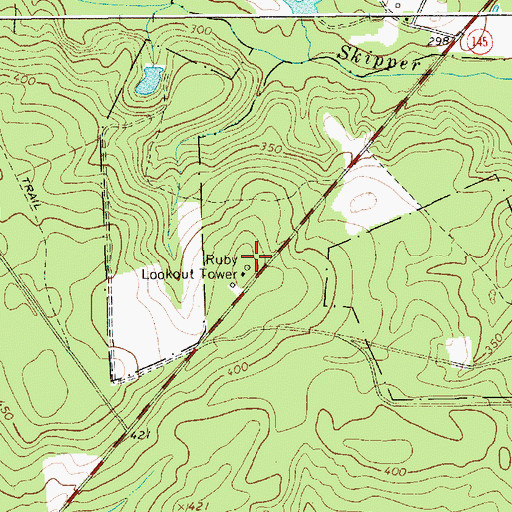 Topographic Map of Ruby Lookout Tower, SC