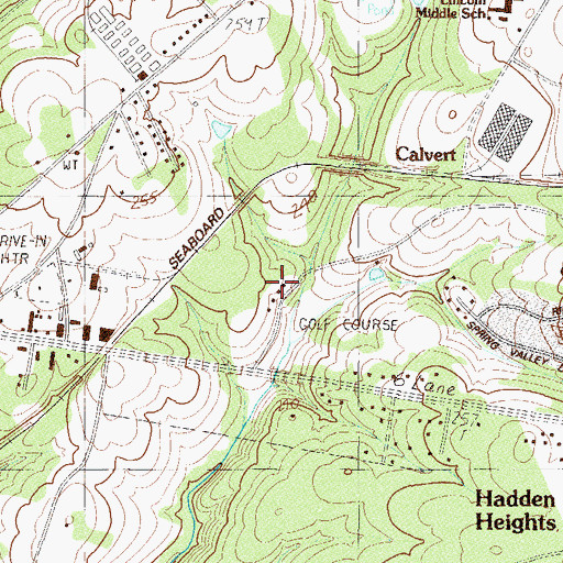 Topographic Map of Shoresbrook Golf Club, SC