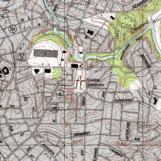 Topographic Map of Sirrine Stadium, SC