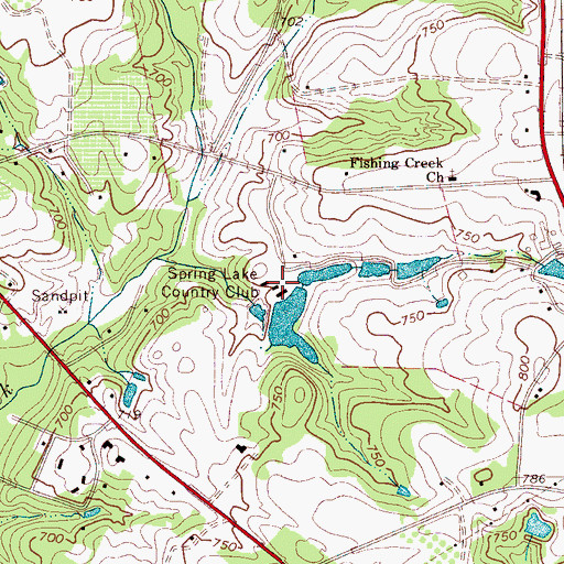 Topographic Map of Spring Lake Country Club, SC