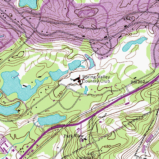Topographic Map of Spring Valley Country Club, SC