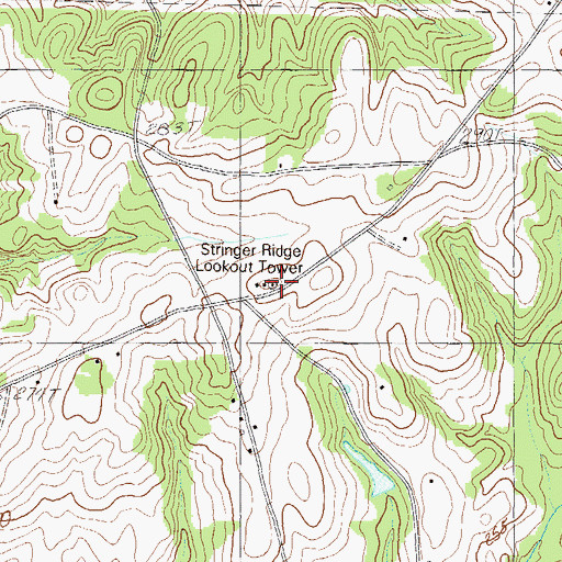 Topographic Map of Stringer Ridge Lookout Tower, SC