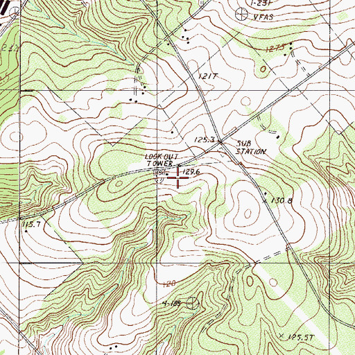Topographic Map of Wagener Fire Tower, SC