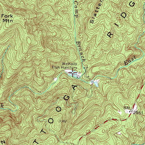 Topographic Map of Walhalla Fish Hatchery, SC