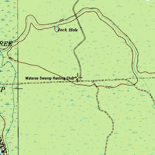 Topographic Map of Wateree Swamp Hunting Club, SC