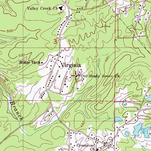 Topographic Map of Old Shady Grove Church, AL