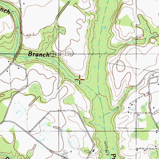 Topographic Map of Canty Branch, SC