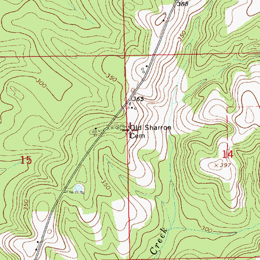 Topographic Map of Old Sharron Cemetery, AL