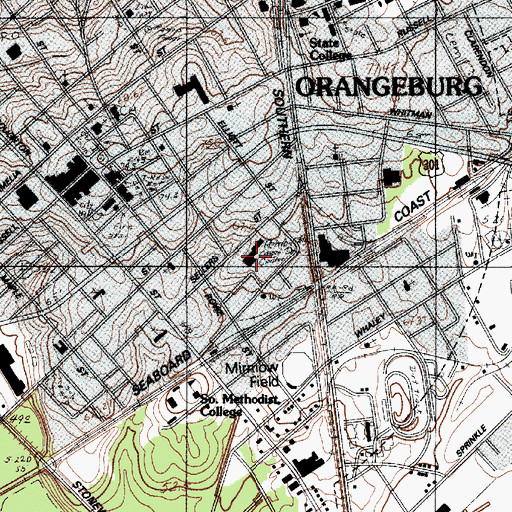 Topographic Map of A J Thackston High School (historical), SC