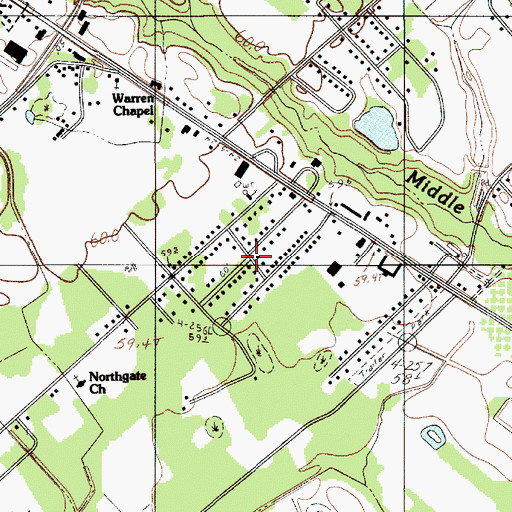 Topographic Map of Andrews Subdivision, SC