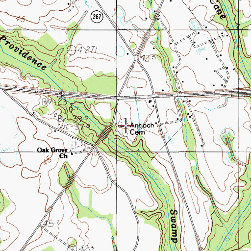 Topographic Map of Antioch Cemetery, SC