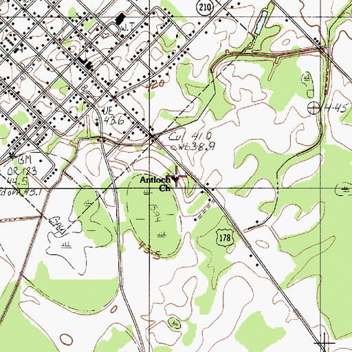 Topographic Map of Antioch Church, SC