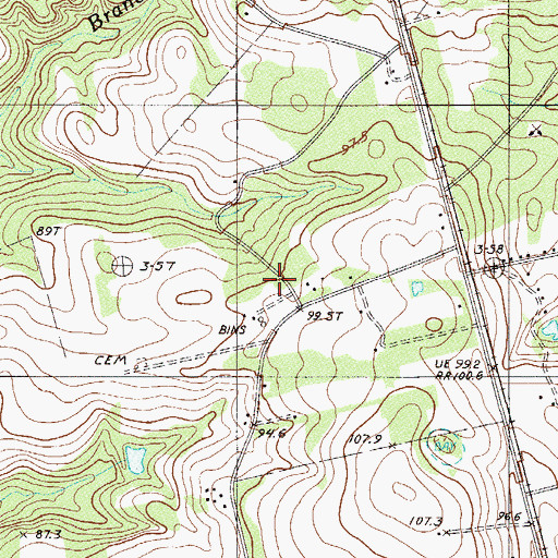 Topographic Map of Bachelor Branch School (historical), SC