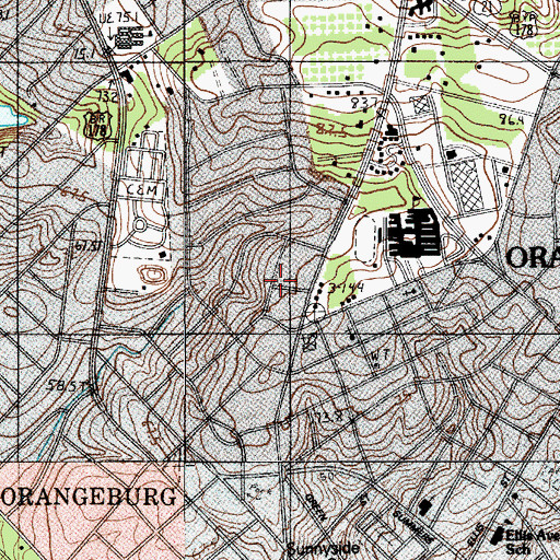 Topographic Map of Berry Woods, SC