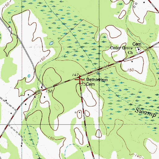 Topographic Map of Bethlehem Church (historical), SC