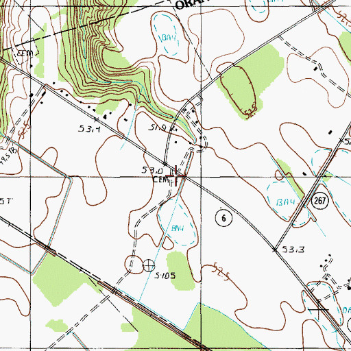 Topographic Map of Bookhart Cemetery, SC