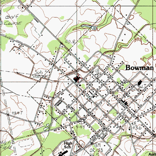 Topographic Map of Bowman Elementary School, SC