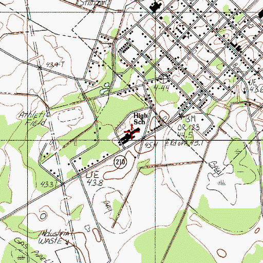 Topographic Map of Bowman High School, SC
