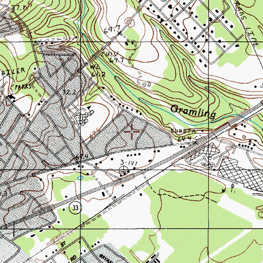 Topographic Map of Brookdale, SC