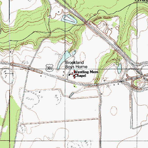 Topographic Map of Brookland Boys Home, SC