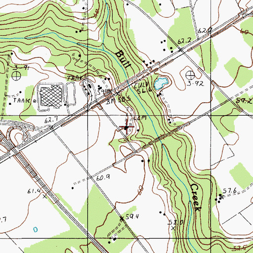 Topographic Map of Bull Swamp Baptist Church, SC