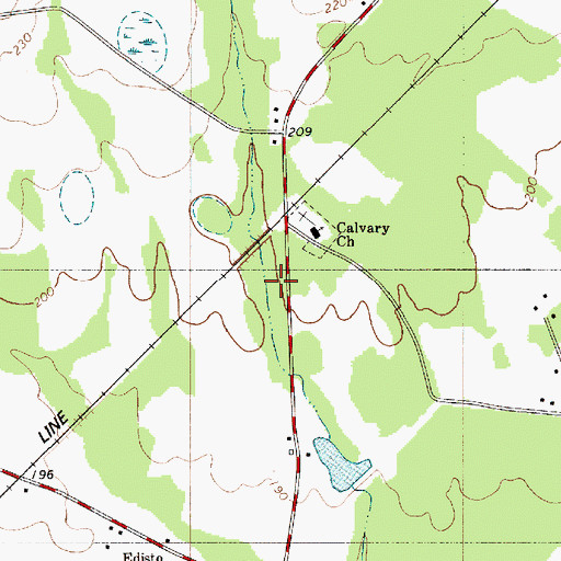 Topographic Map of Calvary School (historical), SC