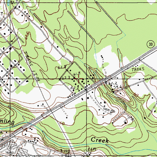 Topographic Map of Camburg Acres, SC