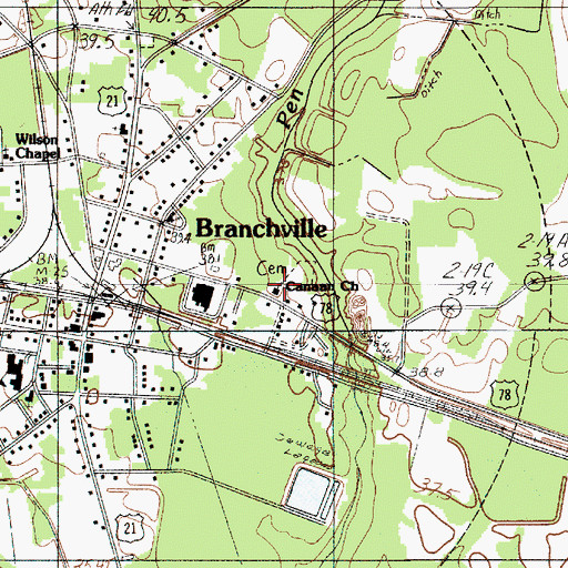 Topographic Map of Canaan Church, SC