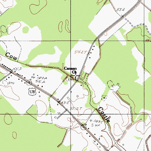 Topographic Map of Canaan Church, SC