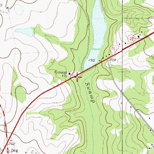 Topographic Map of Canaan School (historical), SC