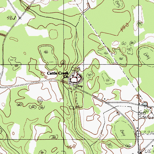 Topographic Map of Cattle Creek Campground, SC