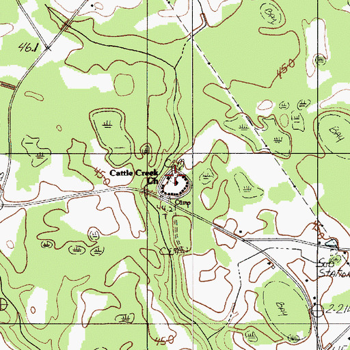 Topographic Map of Cattle Creek Cemetery, SC
