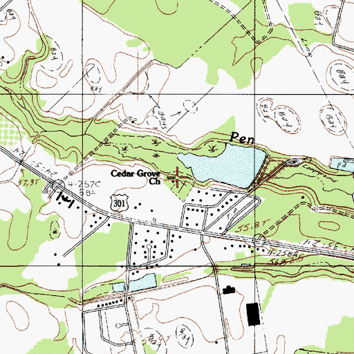 Topographic Map of Cedar Grove Church, SC